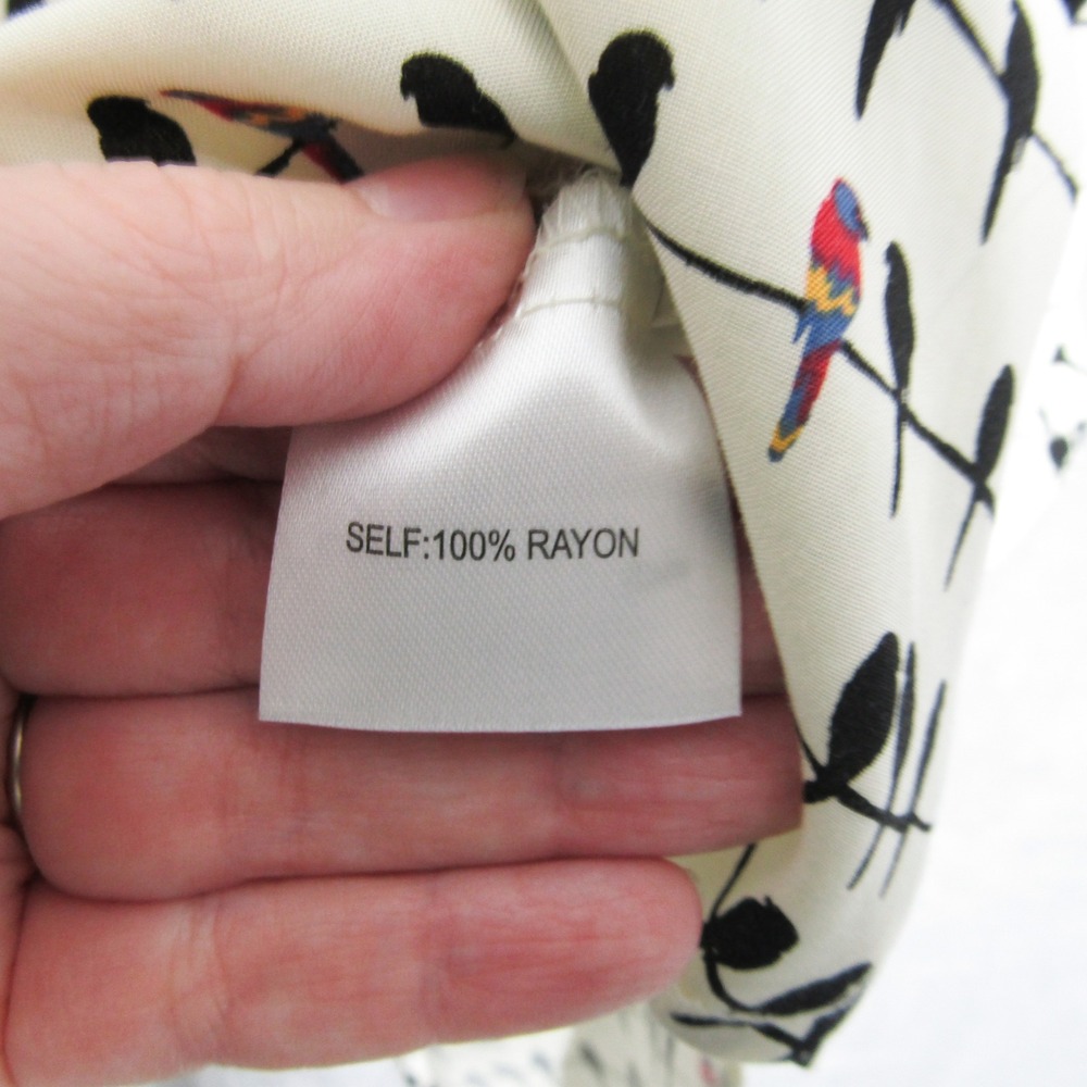 Jane and Delancey Bird Print Button Down Tunic Shirt Womens 2X Cream Rayon NWT - Picture 7 of 10